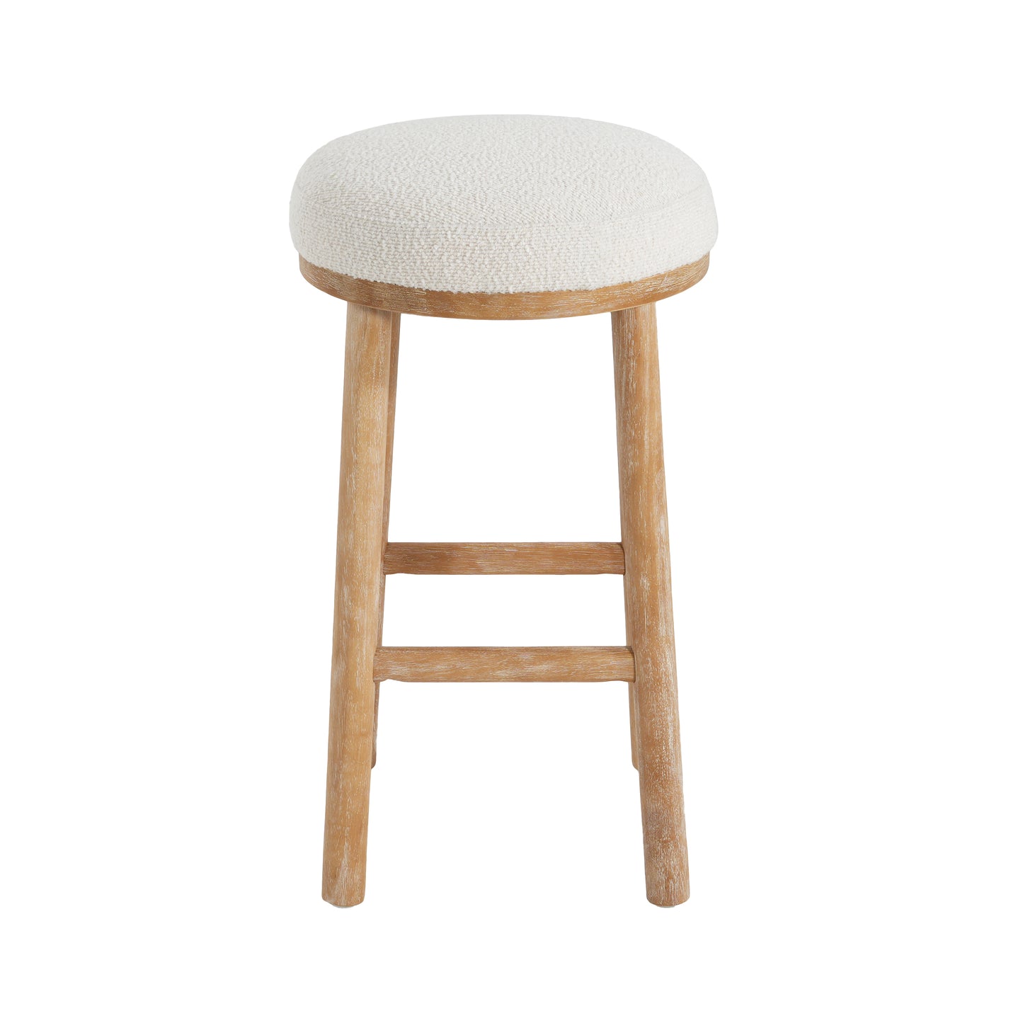 Nierbo Natural Rubber Wood & Fabric Bar Stool,Set of 2