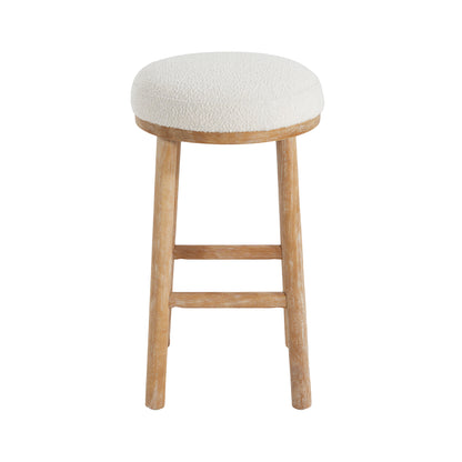 Nierbo Natural Rubber Wood & Fabric Bar Stool,Set of 2