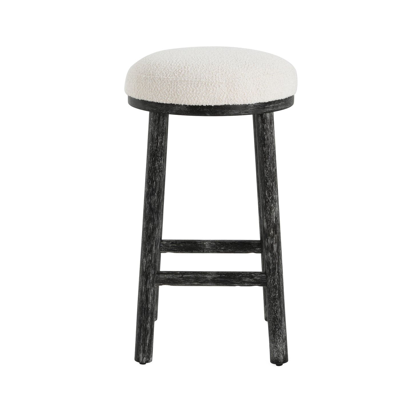 Nierbo Natural Rubber Wood & Fabric Bar Stool,Set of 2