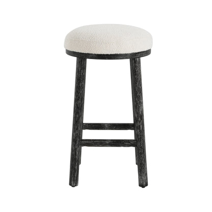 Nierbo Natural Rubber Wood & Fabric Bar Stool,Set of 2