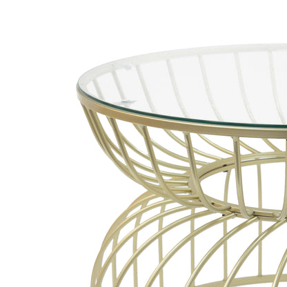 Gold glass luxury side table coffee table modern apartment living room coffee table