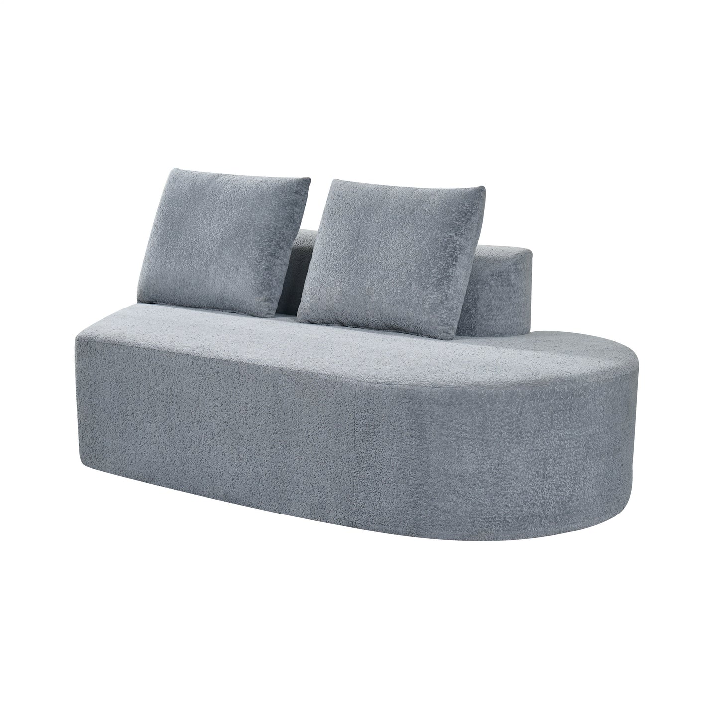 Orellar 116" Modern Curved Sectional Sofa with High-Density Fully Compressed Sponge and Chaise Lounge, Pearl Upholstery
