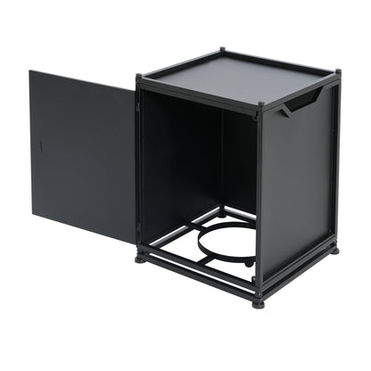 Lecanto Outdoor Metal Tank Holder Side Table, Matte Black