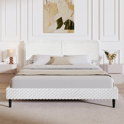 Fessil Simple Modern Plush Soft Bed Comfortable Backrest Bedroom Bed