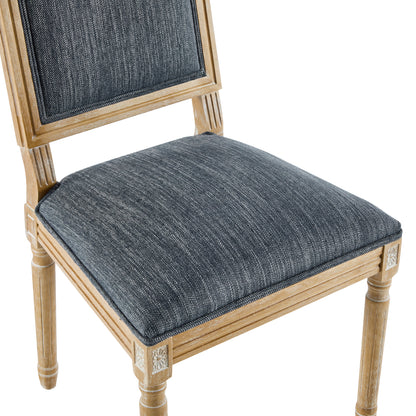 HaChiMi French Country Dining Chairs - Elegant Cane Backrest & Upholstered Seats,Set of 2
