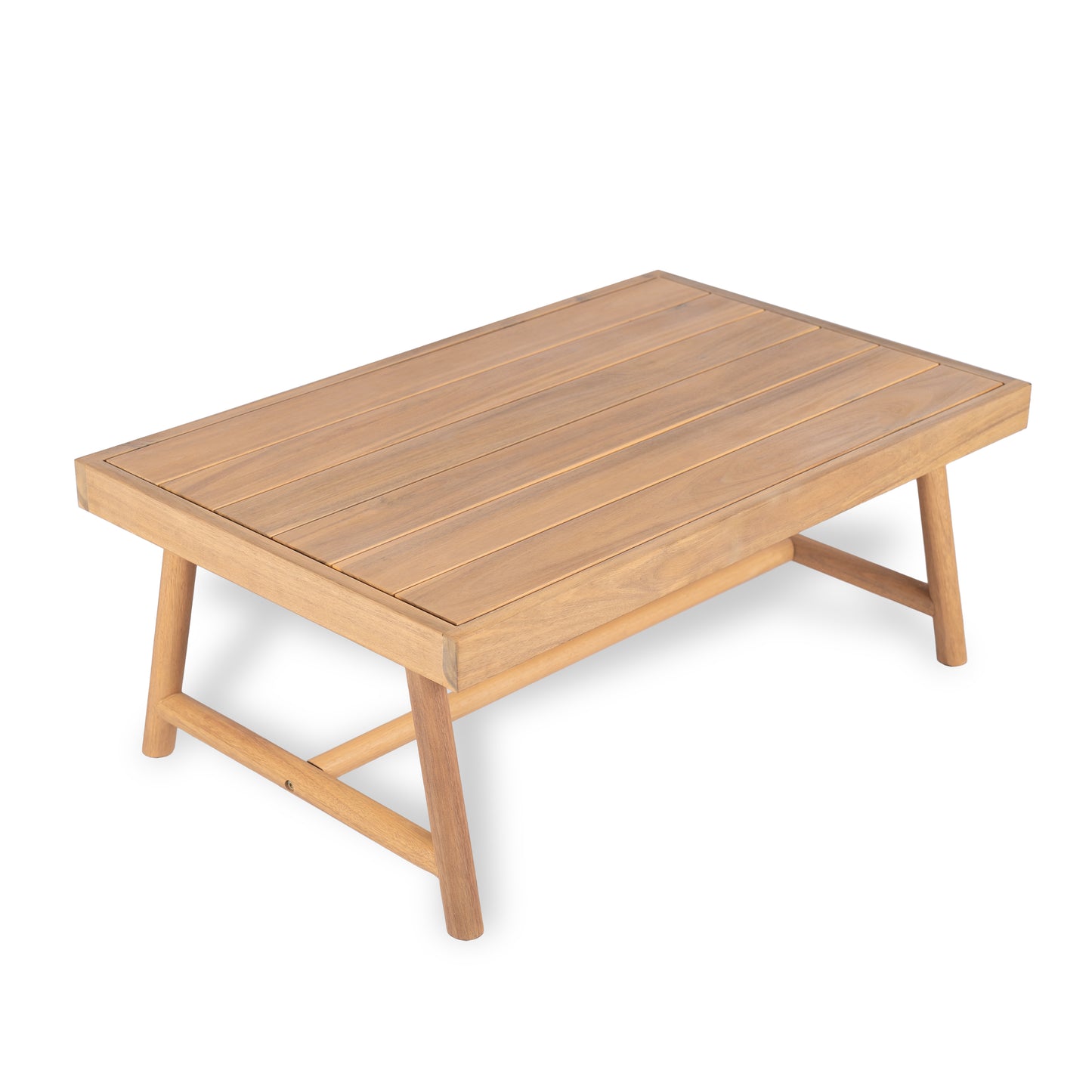 Selyric Patio Acacia Wood Chat Set, Club Chair + Coffee Table with Water-resistant Cushion