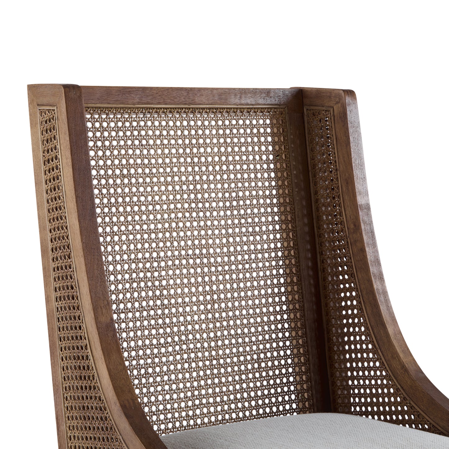 Noxeo Indoor Rattan Wodd Frame Dining Chair,Set of 2