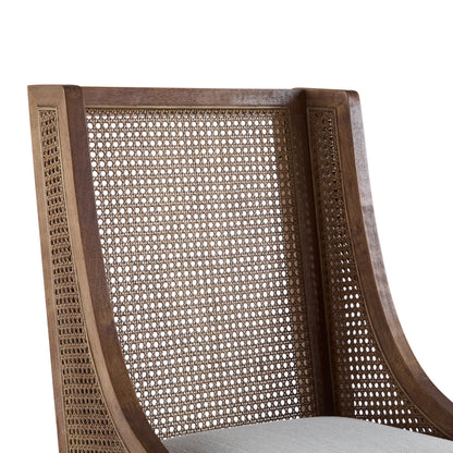 Noxeo Indoor Rattan Wodd Frame Dining Chair,Set of 2