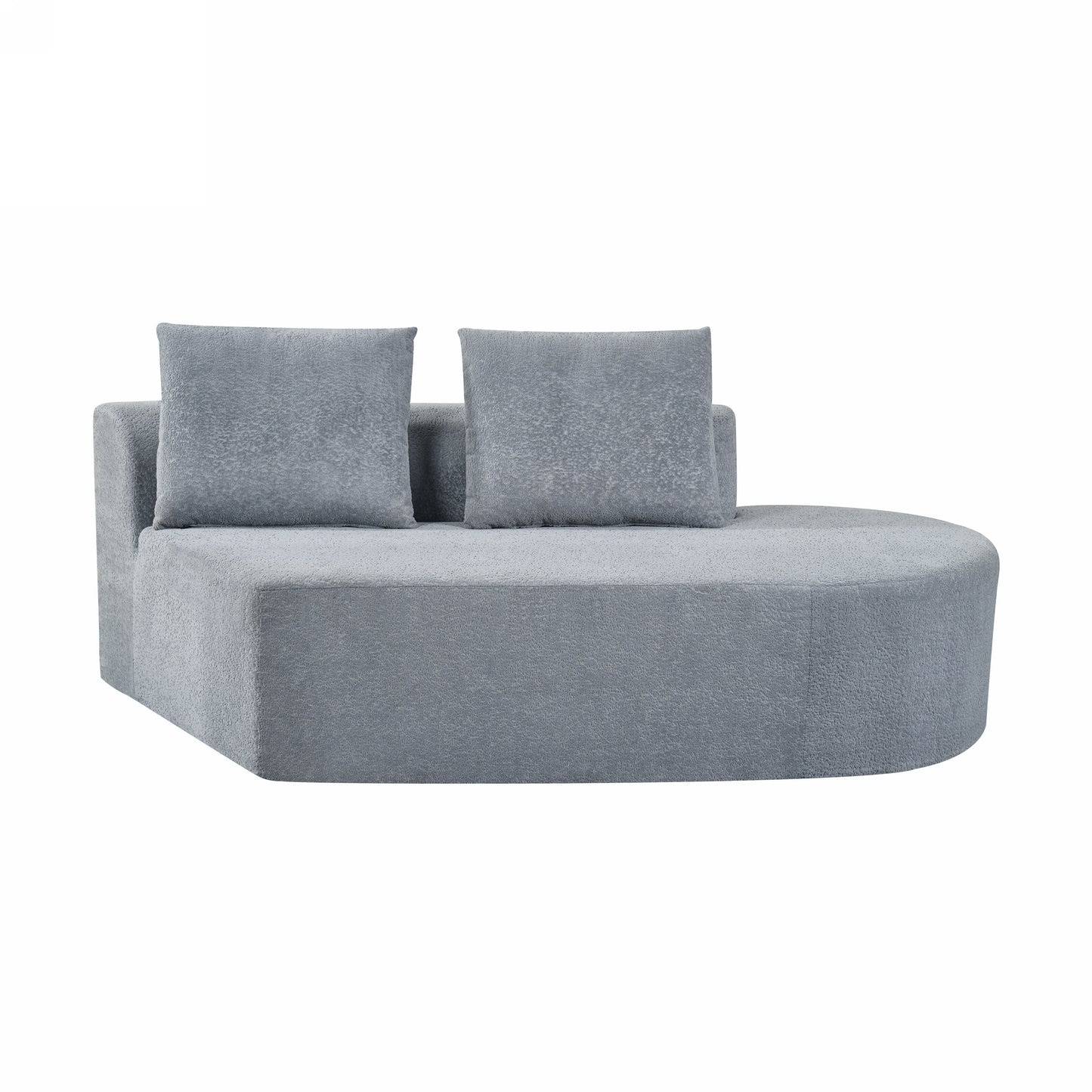 Orellar 116" Modern Curved Sectional Sofa with High-Density Fully Compressed Sponge and Chaise Lounge, Pearl Upholstery