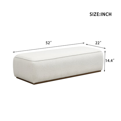 Narethiel Comfort 52" Grainy Fabric Footstool - Versatile Ottoman,Beige