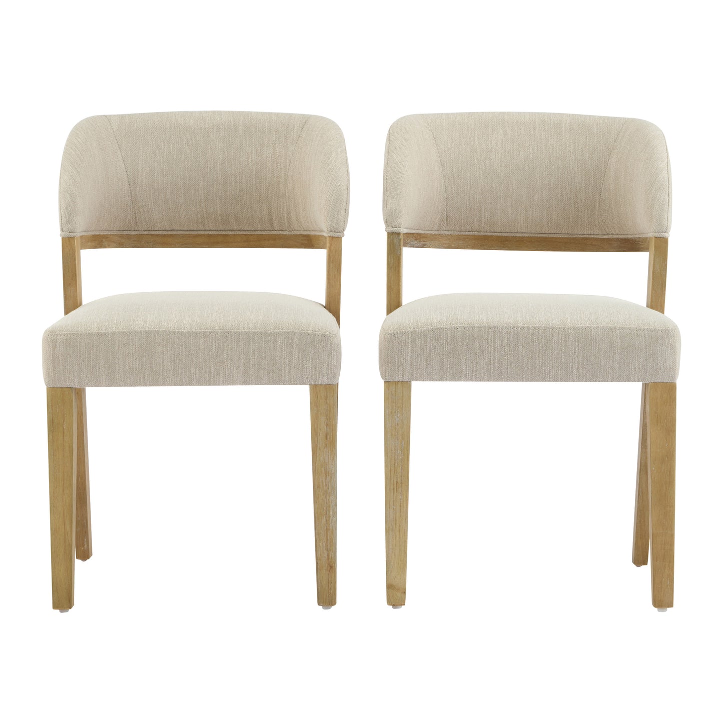 Veyotilous Upholstered Back Side Dining Chair with Rubber Wood Frame (Set of 2)