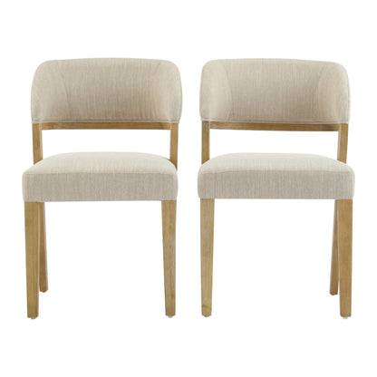 Veyotilous Upholstered Back Side Dining Chair with Rubber Wood Frame (Set of 2)