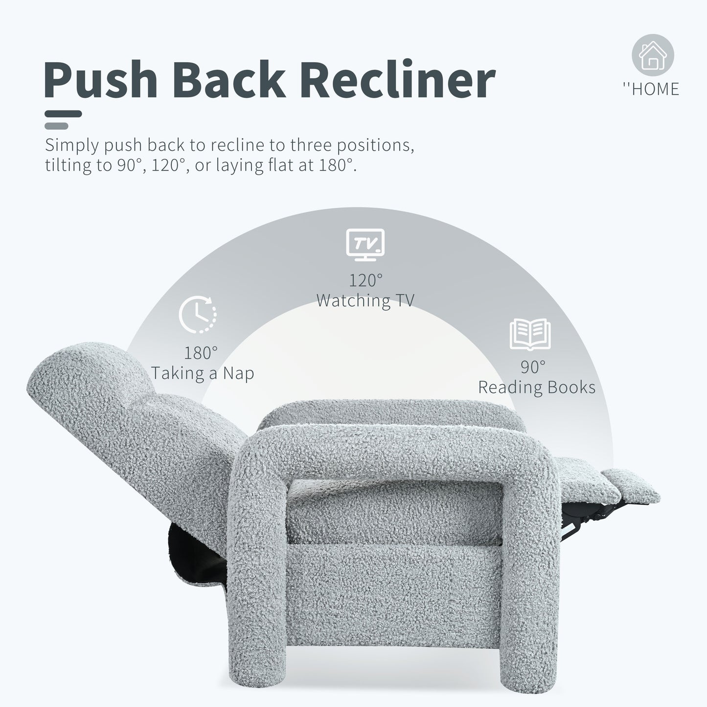 Zuvia Push Back Recliner Armchair Upholstered Recliner Chair Single Sofa