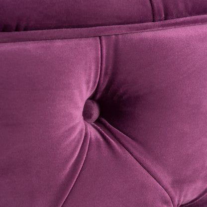 Solvista Velvet Button Tufted Stitched Round Footstool