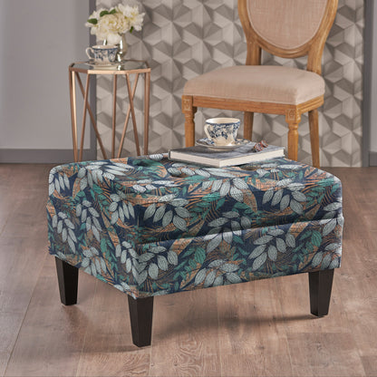 Briseis High-quality Upholstered Ottoman with birch legs, comfortable lounge stool