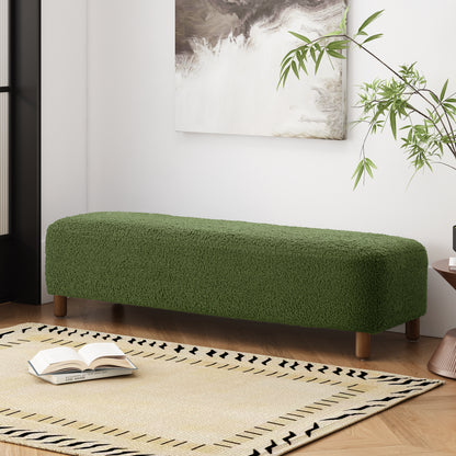 Wospun Contemporary Wood Comfortable Ottoman