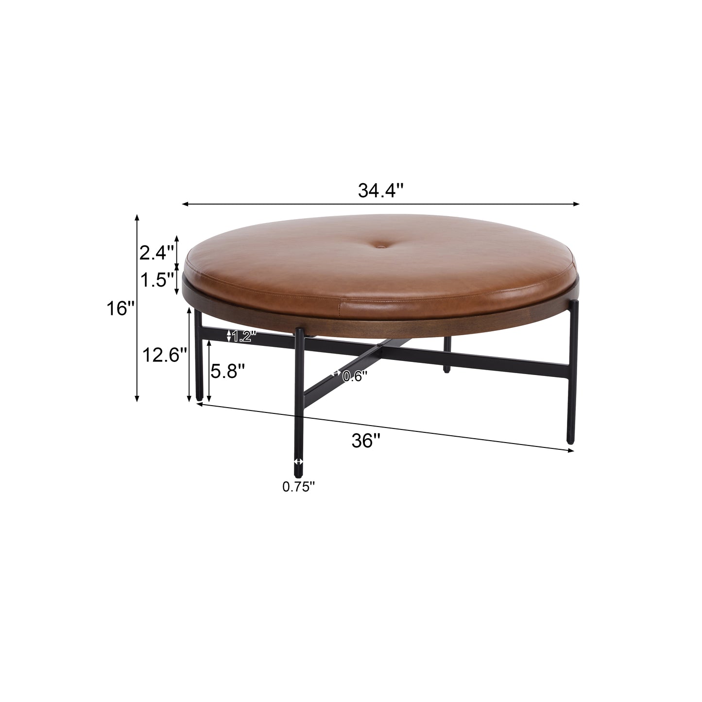 Lyricie Modern Round Ottoman Bench Table