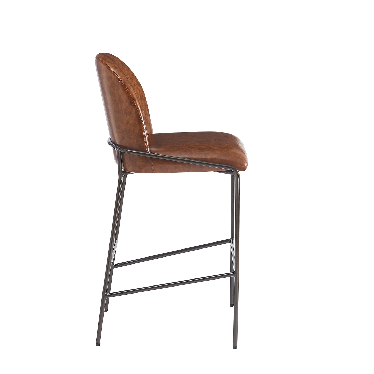 Galena Indoor Metal PU Barstool, Antique Bronze Finish Frame,Set of 2