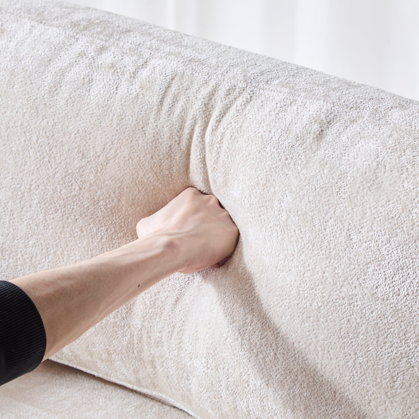 EMIR 72" Square Arm 3-Seater Sofa with Cane Rattan and Wooden Frame