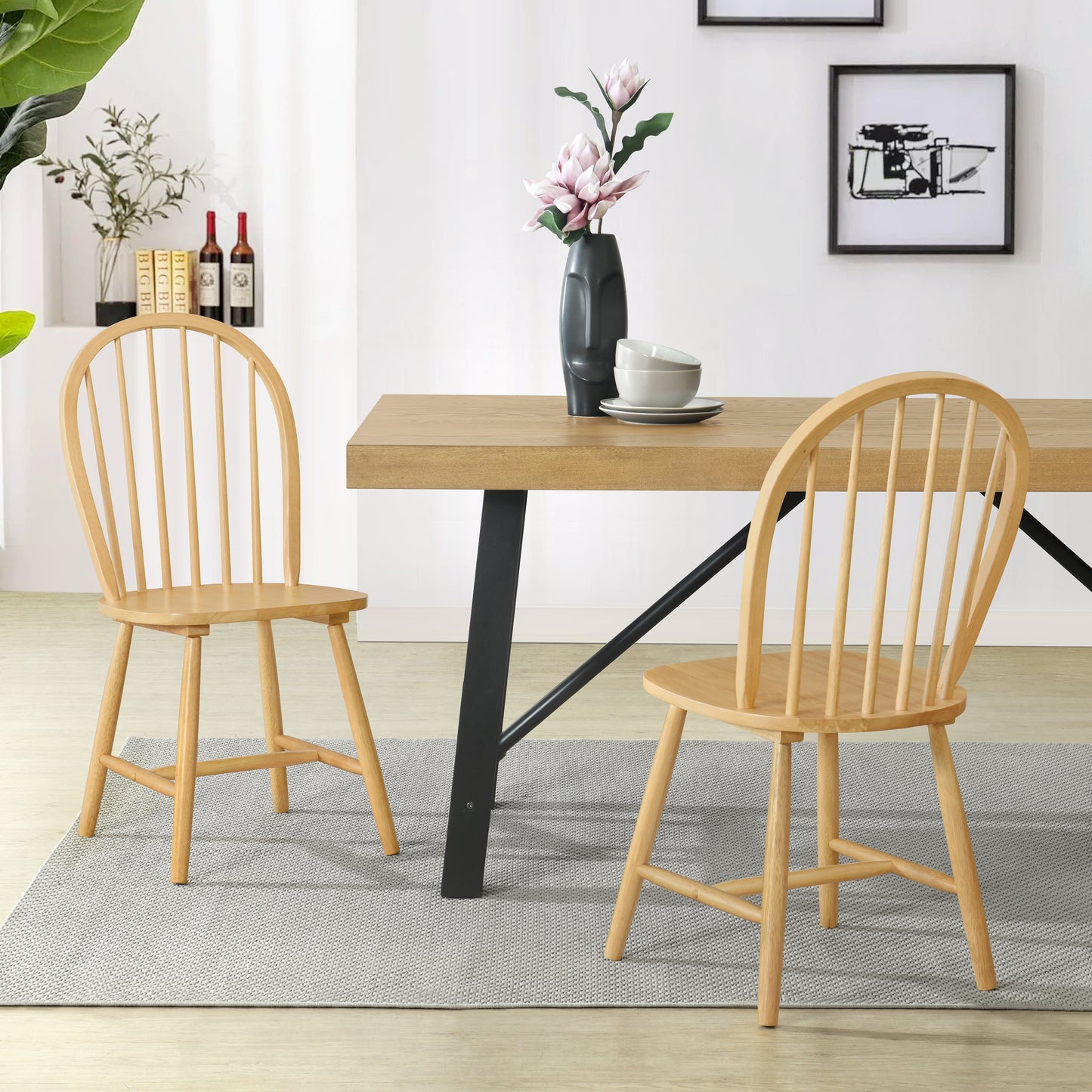 Covelar 36" H Spindle Back Chair (Set of 2)