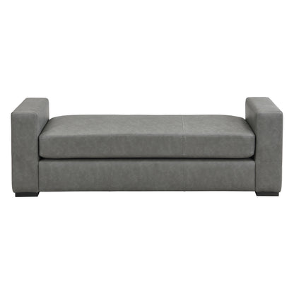 Narionae Stylish and Durable Grey Faux Leather Ottoman