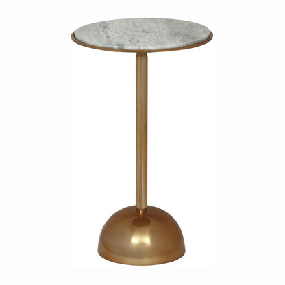 Bartholo Modern Glam Aluminum Accent Table with Marble Table Top