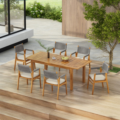 Oberons 7 Piece Patio Dining Furniture Set Table Chairs Set