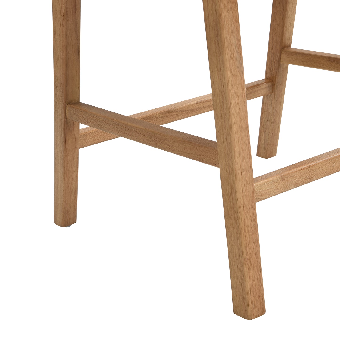 Solace Wooden Frame Counter Stool With Rattan Back-Natural Oak-Set of 2