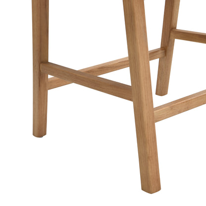 Solace Wooden Frame Counter Stool With Rattan Back-Natural Oak-Set of 2