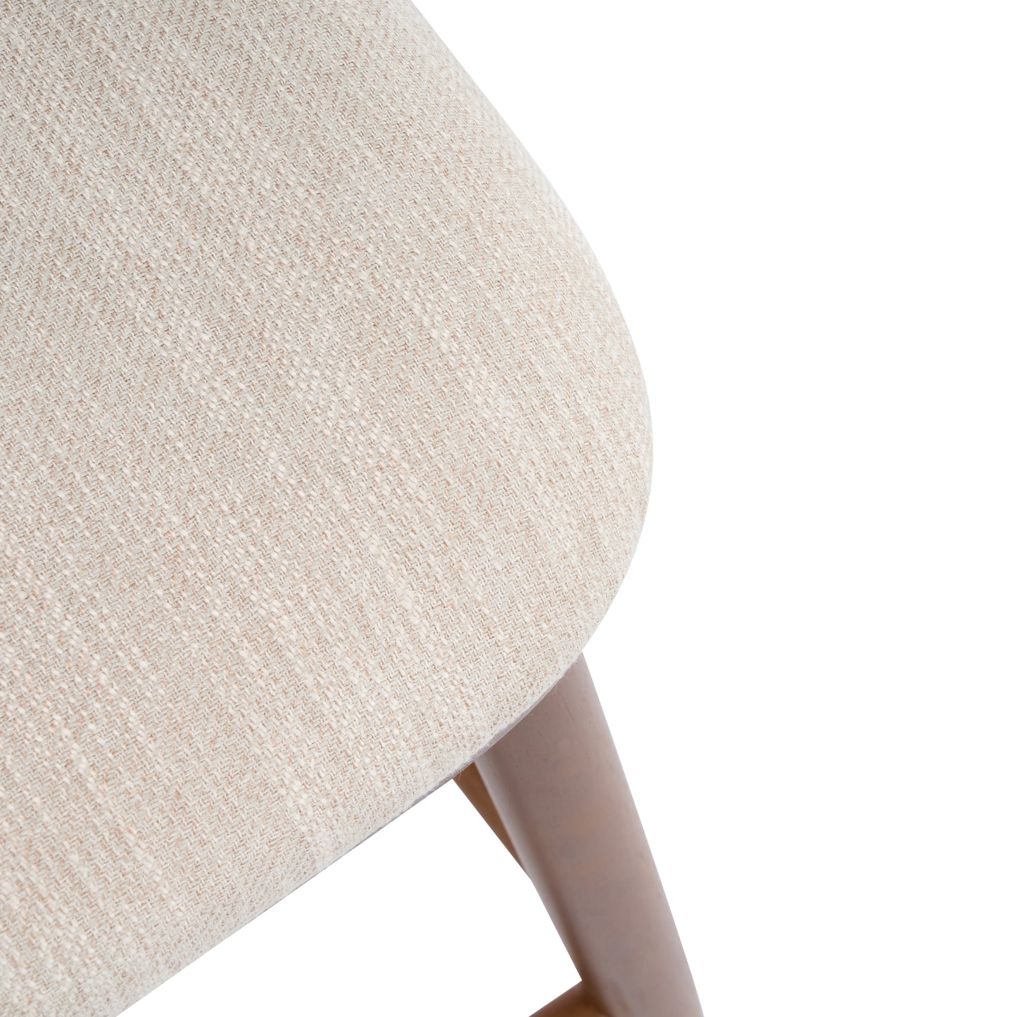 Dorio Indoor Wooden Barstool, Wood Finish With Beige Upholstery, Set of 2