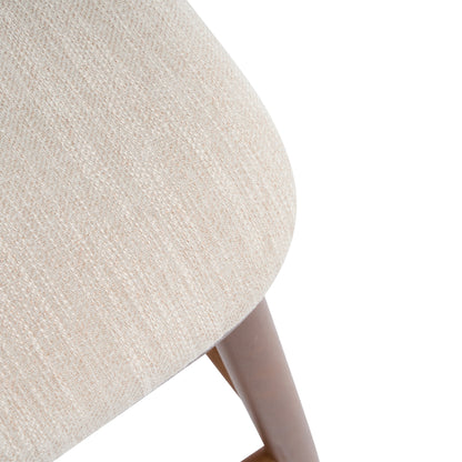 Dorio Indoor Wooden Barstool, Wood Finish With Beige Upholstery, Set of 2