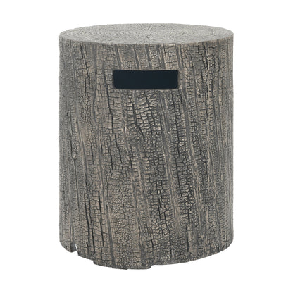 Morvyn Outdoor Fire Pit & Side Table Set – 30,000 BTU Propane Fire Pit + 16x20" Tank Holder,Light Grey