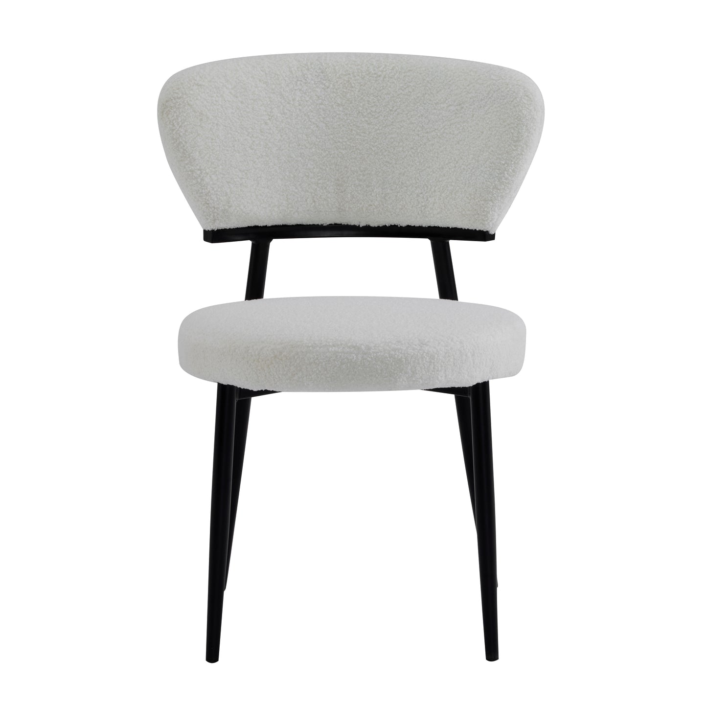 Leandera Modern Upholstered Dining Chairs, Metal Frame, Set of 2