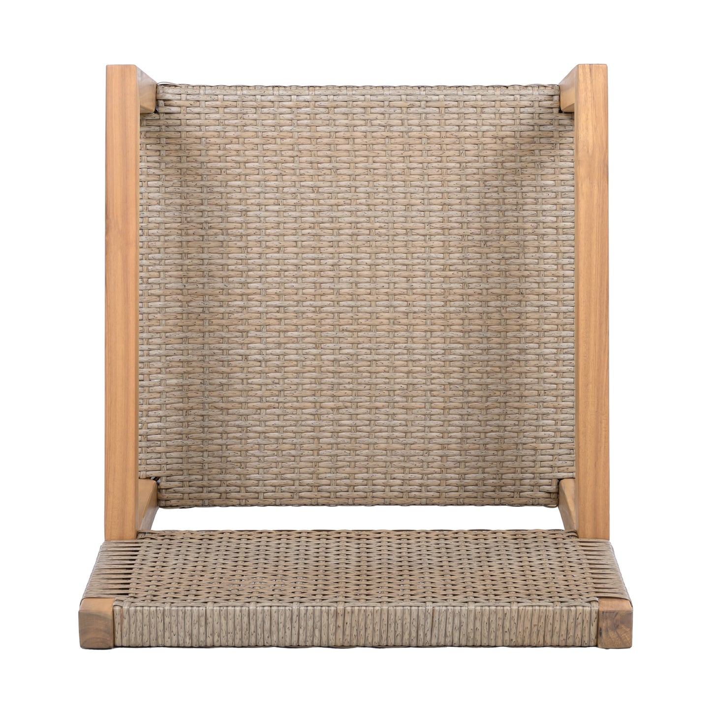 Velquinn Outdoor Dining Chairs Set of 2, Acacia Wood Frame and PE Wicker