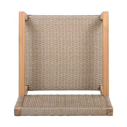 Velquinn Outdoor Dining Chairs Set of 2, Acacia Wood Frame and PE Wicker