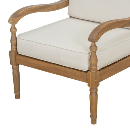 Selyric Acacia Luxe Outdoor Patio Chair with Cushions,Wooden Club Chairs,Set of 2
