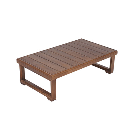 Andrae Outdoor Acacia Wood Rectangular Coffee Table