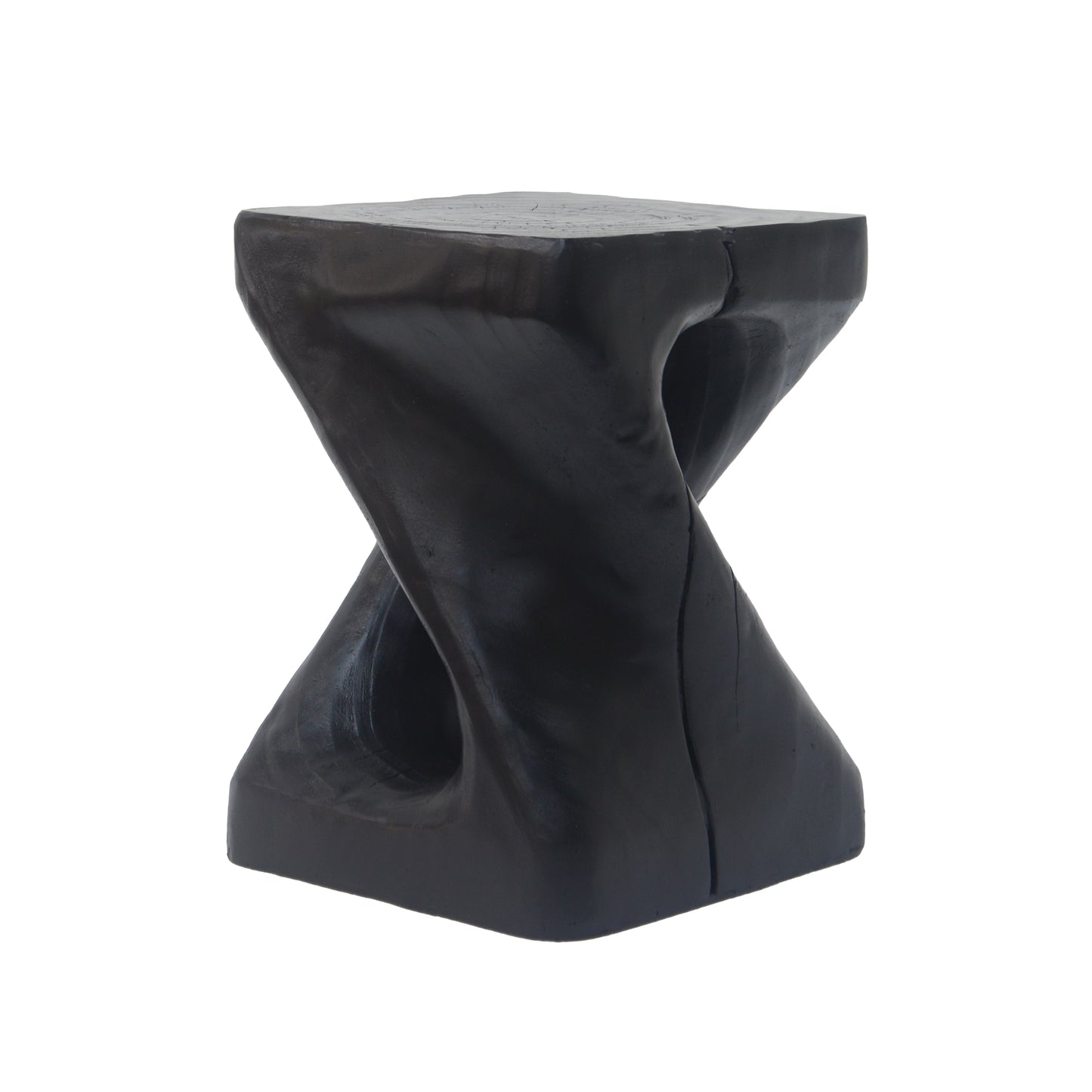 Woanar MGO Twist Shape Side Table, Wood-like texture