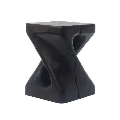 Woanar MGO Twist Shape Side Table, Wood-like texture