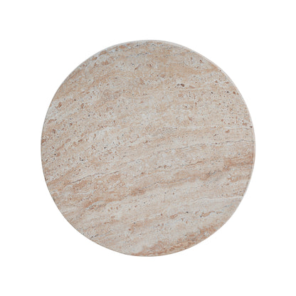 Alderbay Outdoor Lightweight Concrete Side Table,Travertine Finish