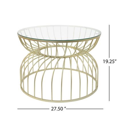 Gold glass luxury side table coffee table modern apartment living room coffee table