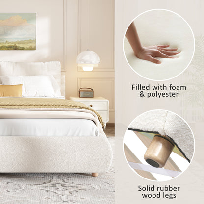 Maeve Upholstered Platform Bed with Two Removable Pillow Headboard