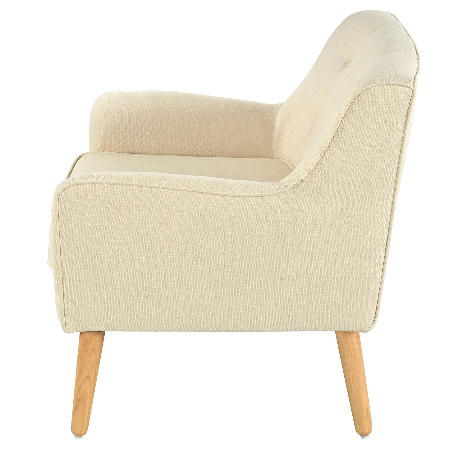 Tapara Mid-Century Modern Armchair - Tufted Fabric Accent Chair.