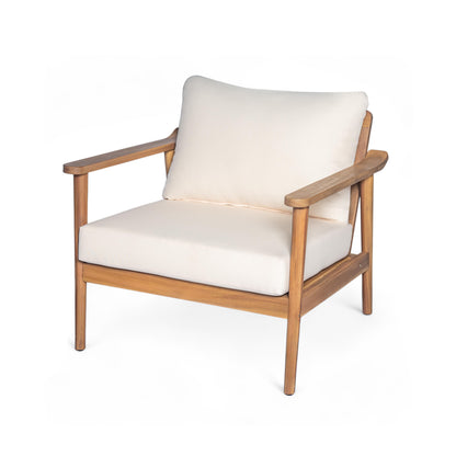 Elarrela Mid-Century Modern Outdoor Lounge Chair with Cushions