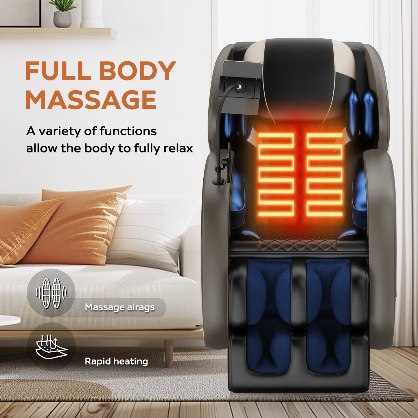 2024 Zero Gravity Full Body Massage Chair with Air Pressure, Heating, and Foot Relaxation