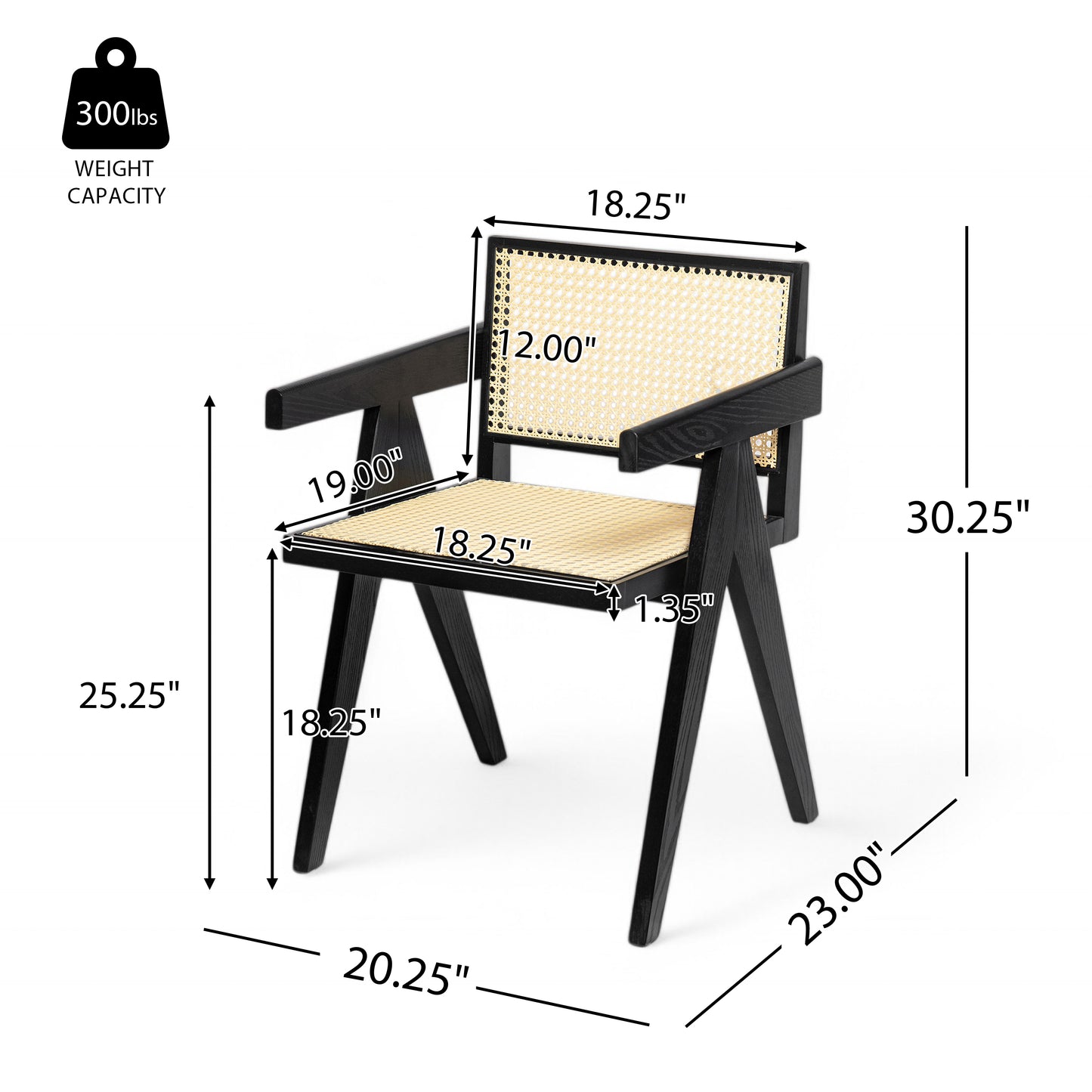 Chandiger Wood Arm Dining Chair,Set of 2