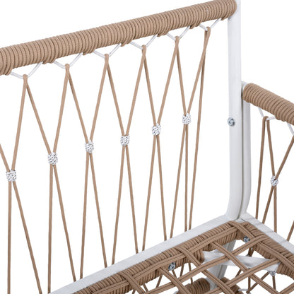 Veyavelor Bohemian Outdoor Lounge Chair with Handwoven Rope, Waterproof Cushions [Set of 2]