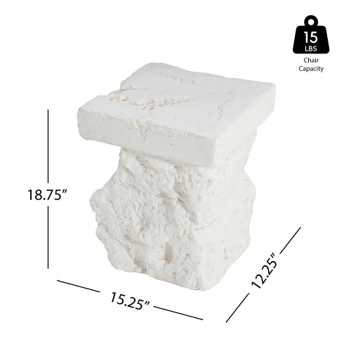 Talina Outdoor Patio Modern Artistry MGO Side Table, White