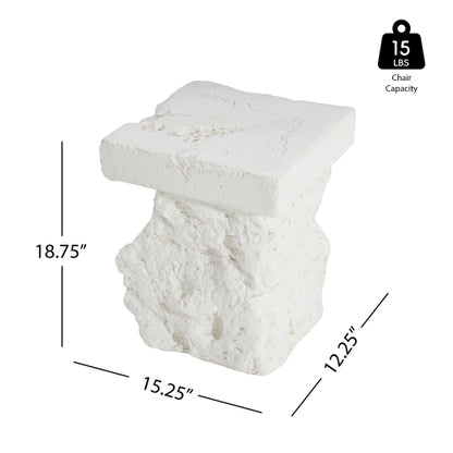 Talina Outdoor Patio Modern Artistry MGO Side Table, White