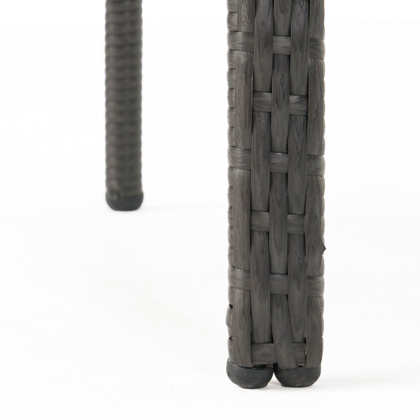 Perseer Outdoor PE Rattan Stacking Chair with Iron Frame and Cushions,Set of 4